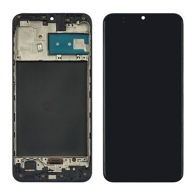 Дисплей для Samsung Galaxy M21 (M215) модуль з сенсором та корпусною рамкою у зборі Оригінал Китай Black OLED D07740 фото