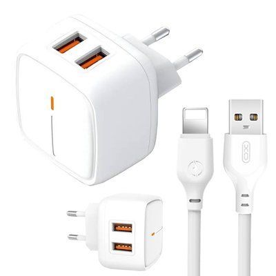 Зарядний пристрій XO L61 2USB / 2.4A (Lightning) ZP04 фото